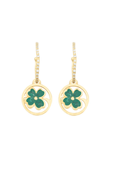 Golden Medals Lucky Clover earrings Gold front view