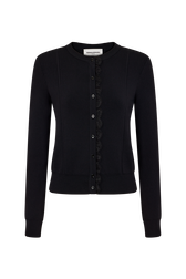 Cardigan noir en viscose Noir vue de face
