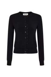 Cardigan noir en viscose Noir vue de face