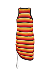 Short striped tank dress Orange back view