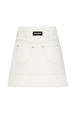 Asymmetrical denim skirt Ecru back view