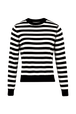 Sweater Big Poor Boy rayé femme Raye noir/blanc vue de face