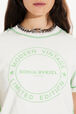 T-shirt col rond manches courtes en jersey de coton Ecru vue de détail 1