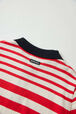 Polo manches longues fille rayé Rouge/vanille vue de détail 2