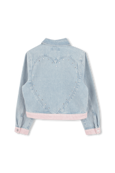 Veste en jean décoloré Stonewashed indigo vue de dos