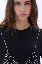 Short-sleeve trompe l'oeil t-shirt Black details view 2