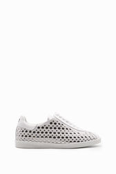 Leather Studded Sneakers White front view