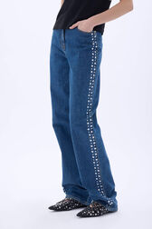 Pantalon en jean à côté en studs Bleu studs vue de détail 1