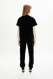 Jogging velours femme Noir vue portée de dos