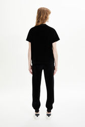 Jogging velours femme Noir vue portée de dos