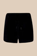 Women Velvet Shorts Black front view
