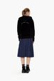 Women Velvet Hoodie Black back worn view