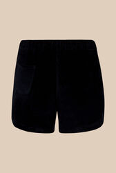 Women Velvet Shorts Black back view