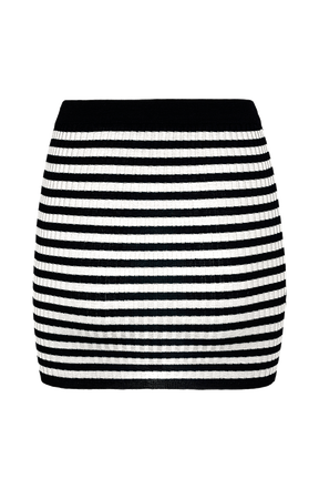 Mini jupe chaussette rayée femme Raye noir/blanc vue de dos