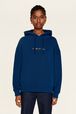 Women Signature Multicolor Hoodie Prussian blue front worn view