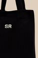 Women Heart Print Crochet Bag Black details view 2