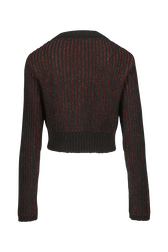 Cardigan lurex femme Raye noir/bronze vue de dos