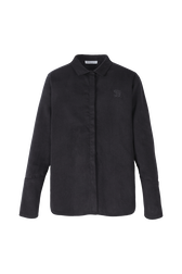 Chemise velours femme Noir vue de face
