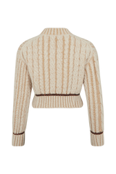 Long-Sleeved Crew-Neck Jumper Ecru back view