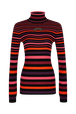 Pull rayée col roulé en laine Raye multico vue de face
