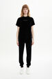 Jogging velours femme Noir vue portée de face