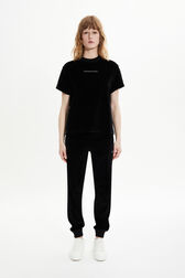 Jogging velours femme Noir vue portée de face
