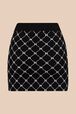 Women Jacquard Mini Skirt Black back view