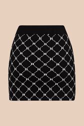 Jupe courte jacquard SR femme Noir vue de dos