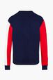 SR Woolen Cashemer Tricolor Sweater Navy back view