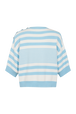 Striped cotton sweater White/skyblue stripe back view