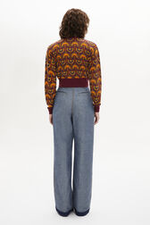 Pull manches longues imprimé motif Vintage Papyrus Orange vue portée de dos