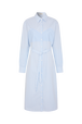 Chemise en coton à manches longues fines rayures Raye blanc / bleu vue de face