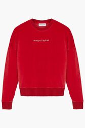 Sweatshirt velours rykiel Rouge vue de face
