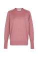 Pull à manches longues en merinos et soie Rose vue de face