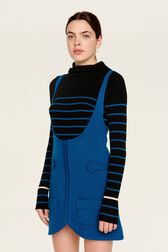 Women Sleeveless Milano Short Dress Prussian blue details view 2