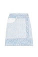 Zebra denim mini skirt Blue front view