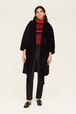 Manteau long velours femme Noir vue de détail 2