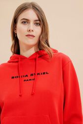 Sweat à capuche logo Sonia Rykiel femme Rouge vue de détail 2