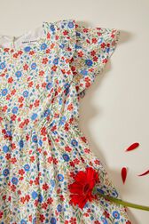 Floral Print Girl Short Dress Multico back view