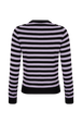 Striped Long-Sleeved Crew Neck Sweater Striped black/lilac back view