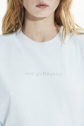 Women Velvet Sweatshirt Baby blue details view 2