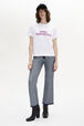 Short-Sleeved Crew-Neck Cotton Jersey T-Shirt White front worn view