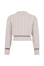 Long-Sleeved Crew-Neck Jumper Lilac front view