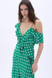 Robe courte en viscose imprimé étoile Stars green vue de détail 2