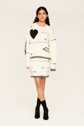 Women Charms Intarsia Wool Sweater Ecru details view 2
