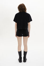 Velvet shorts Black back worn view