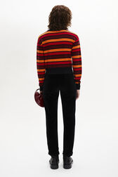 Wool and Cashmere Striped Jumper Striped red/orange back worn view