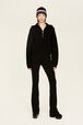 Women Zip Trucker Wool Cashmere Sweater Black details view 1
