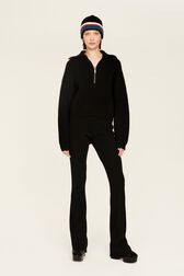 Pull col camionneur laine cachemire côtelé femme Noir vue de détail 1