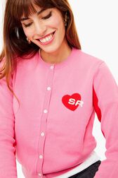 Cardigan cœur SR Rose vue de détail 3